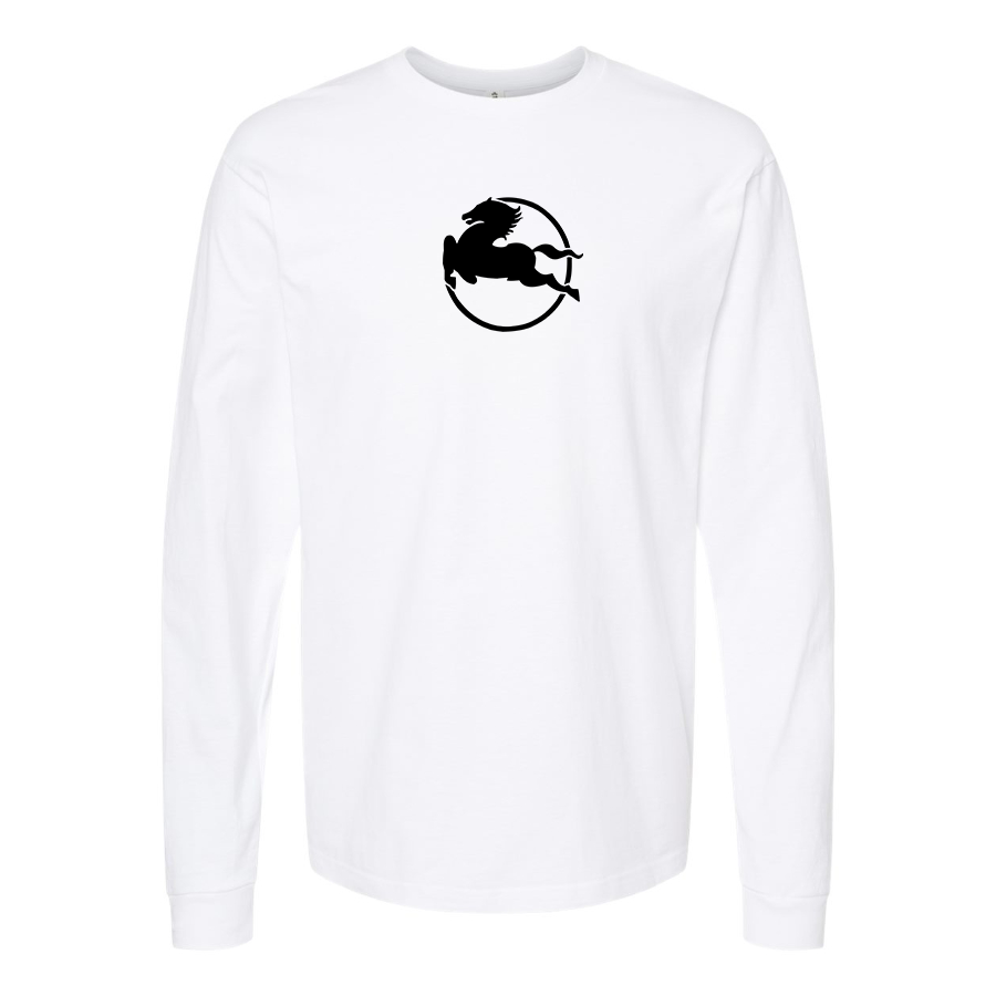 Men's Pegaso Logo Cotton Long Sleeve T-Shirt