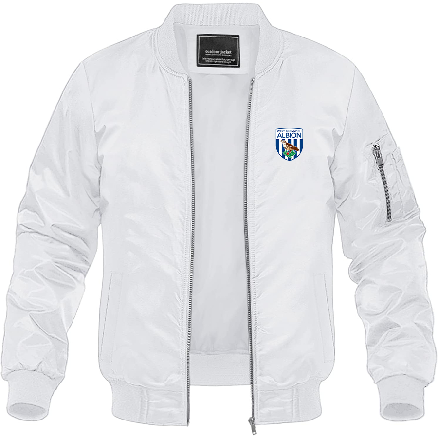 Men's West Bromwich Albion Soccer Lightweight Bomber Jacket Windbreaker Softshell Varsity Jacket Coat
