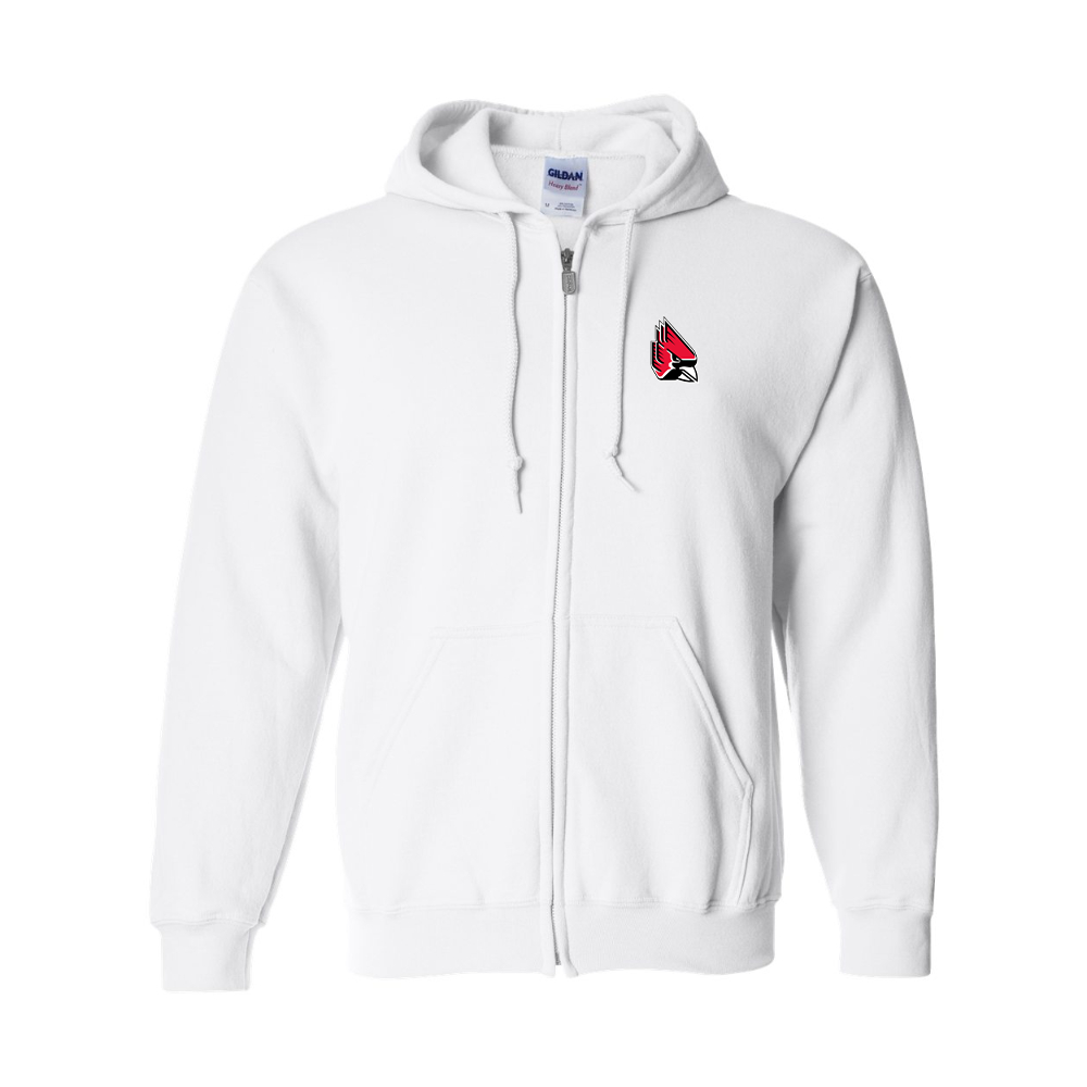Men's  Ball State Cardinals Gildan  Heavy Blend Full Zip Hooded Sweatshirt