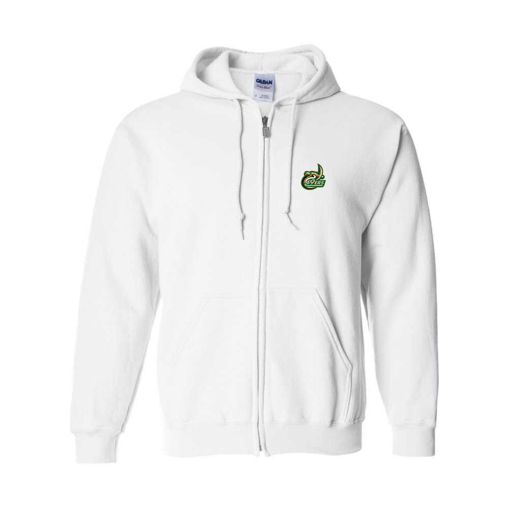 Men's Charlotte 49ers Gildan  Heavy Blend Full Zip Hooded Sweatshirt