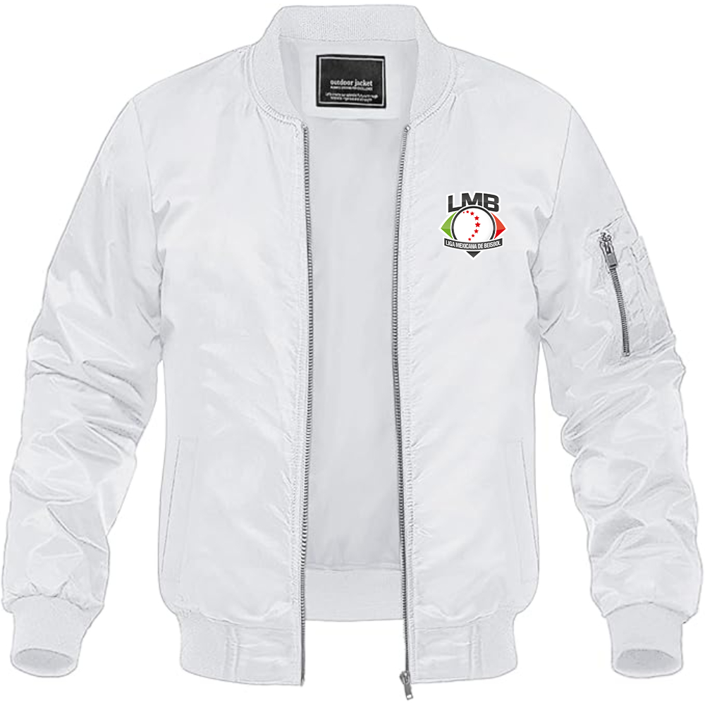 Men's Liga Mexicana de Béisbol Logo Lightweight Bomber Jacket Windbreaker Softshell Varsity Jacket Coat