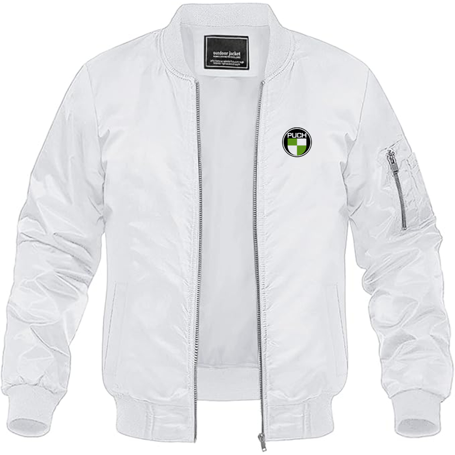 Men's Puch Logo Lightweight Bomber Jacket Windbreaker Softshell Varsity Jacket Coat
