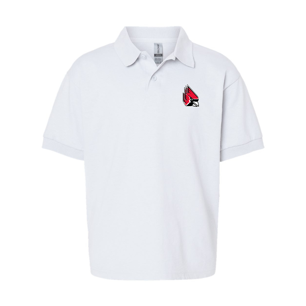 Youth  Ball State Cardinals Gildan Dry Blend Jersey Polo
