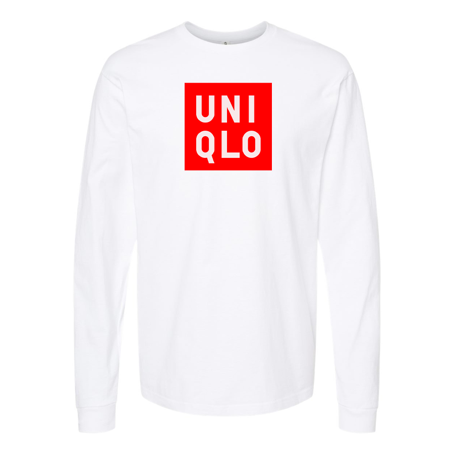 Men's Uniqlo Logo  Cotton Long Sleeve T-Shirt