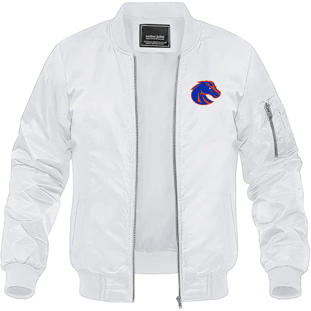 Men's Boise State Broncos  Lightweight Bomber Jacket Windbreaker Softshell Varsity Jacket Coat