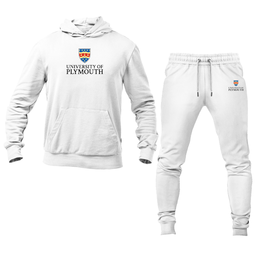 Men's University of Plymouth Logo Hoodie Joggers Set