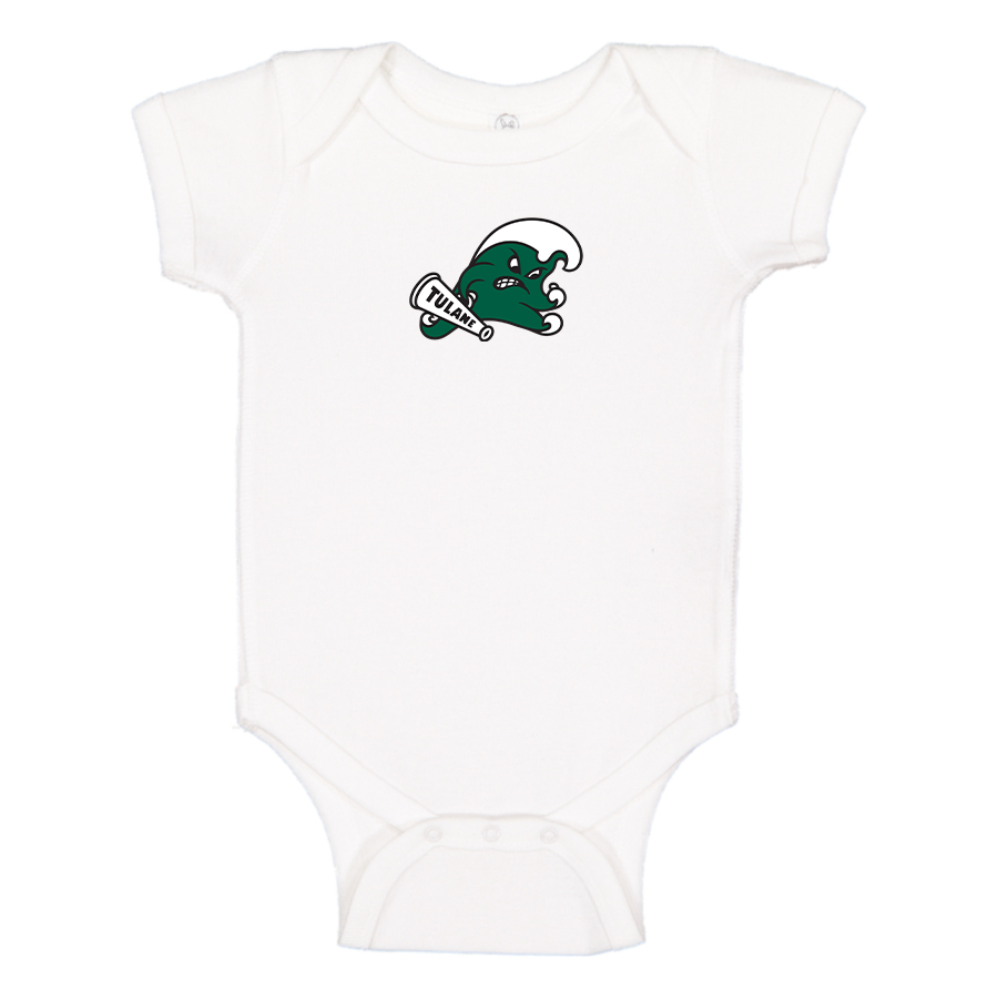 Tulane Green Wave Logo  Baby Onesie Romper