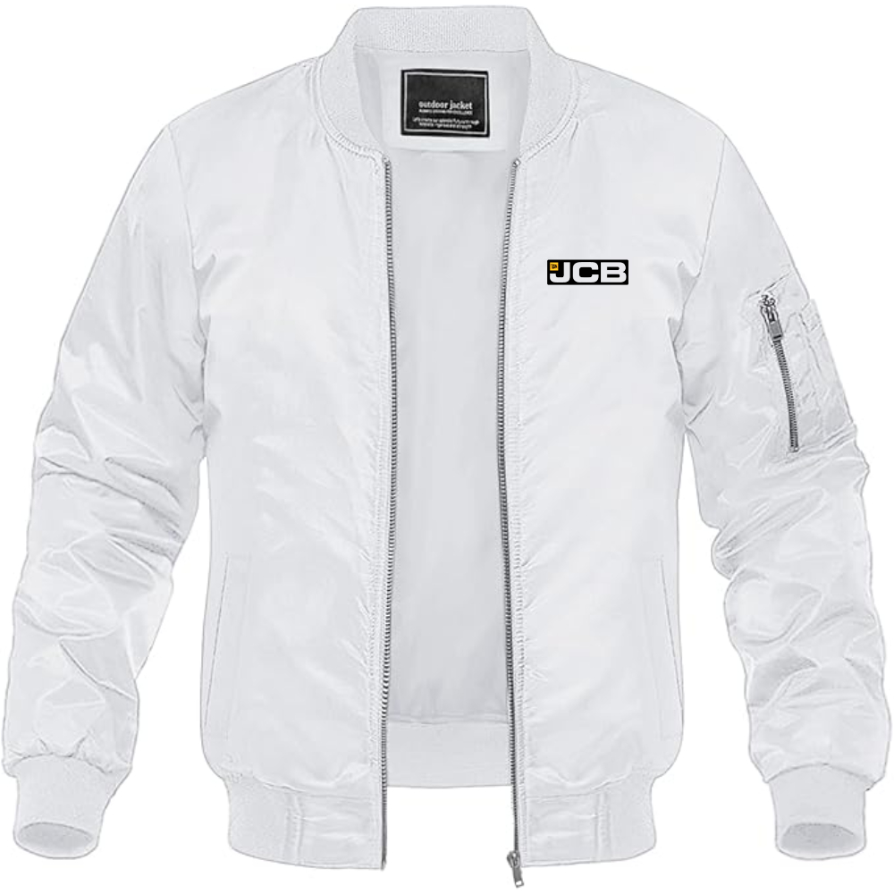 Men's JCB Logo Lightweight Bomber Jacket Windbreaker Softshell Varsity Jacket Coat