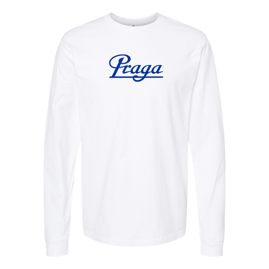 Men's Praga Logo Cotton Long Sleeve T-Shirt