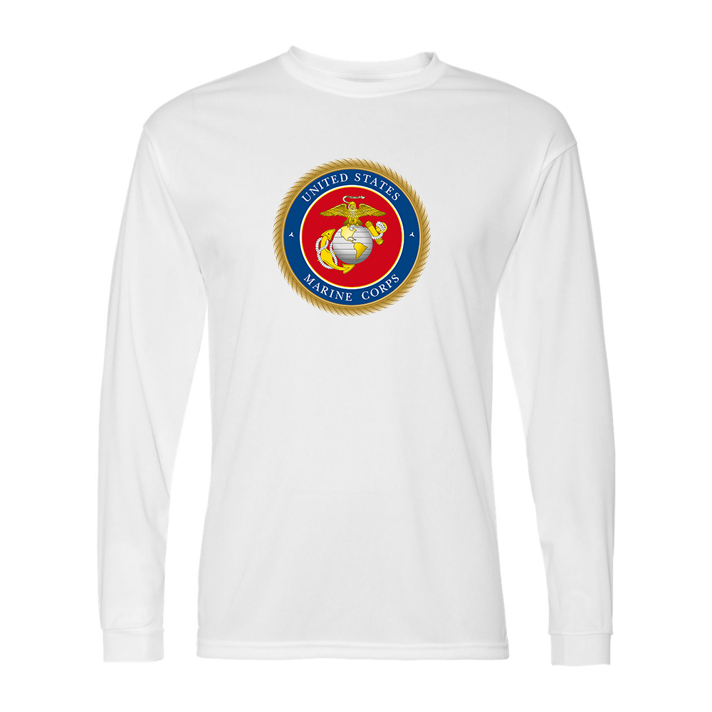 Men's  USMC Emblem Performance Long Sleeve T-Shirt