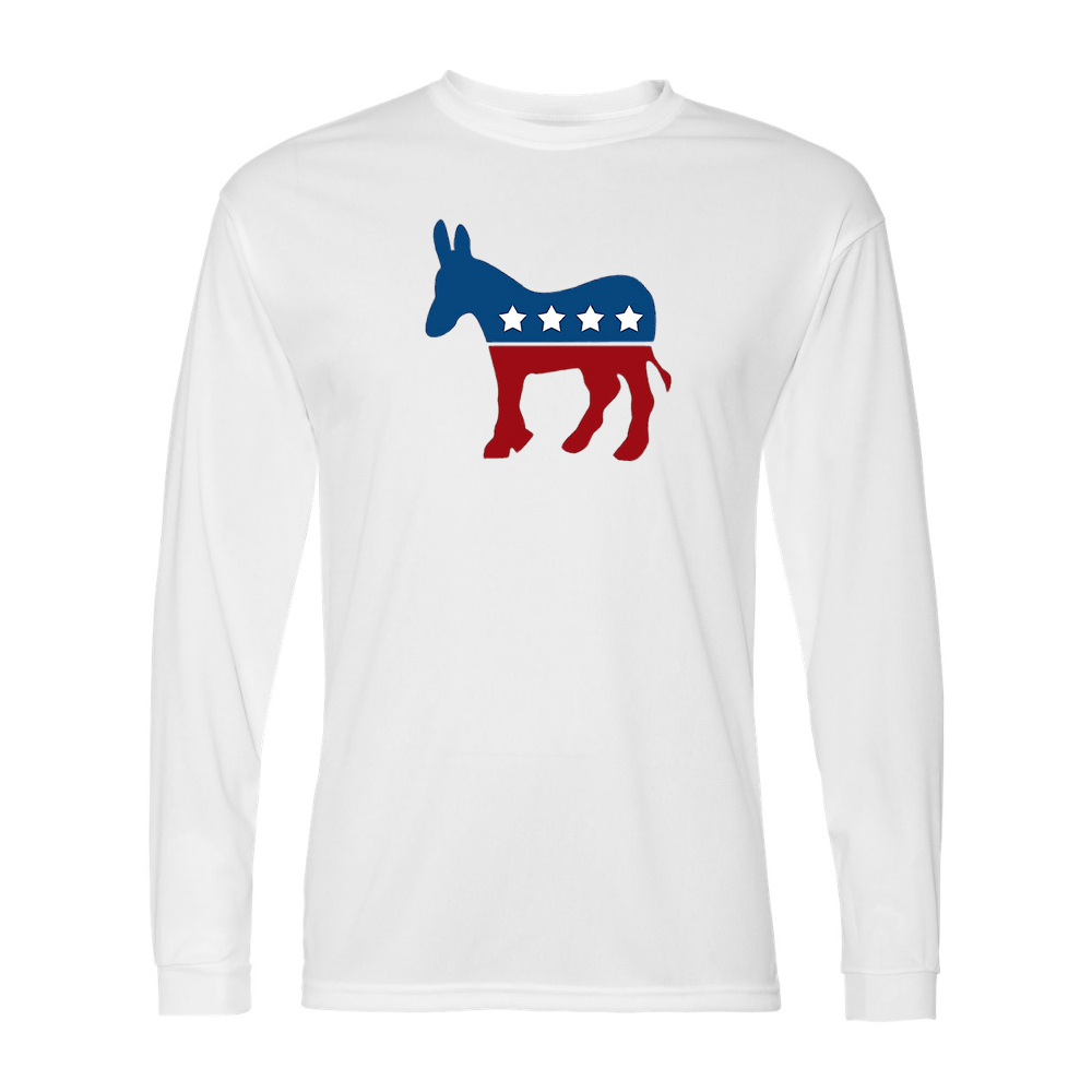 Men's Democrat Election Symbol Performance Long Sleeve T-Shirt
