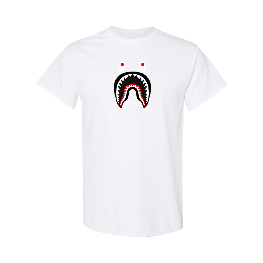 Men's BAPE Shark Logo Cotton T-Shirt