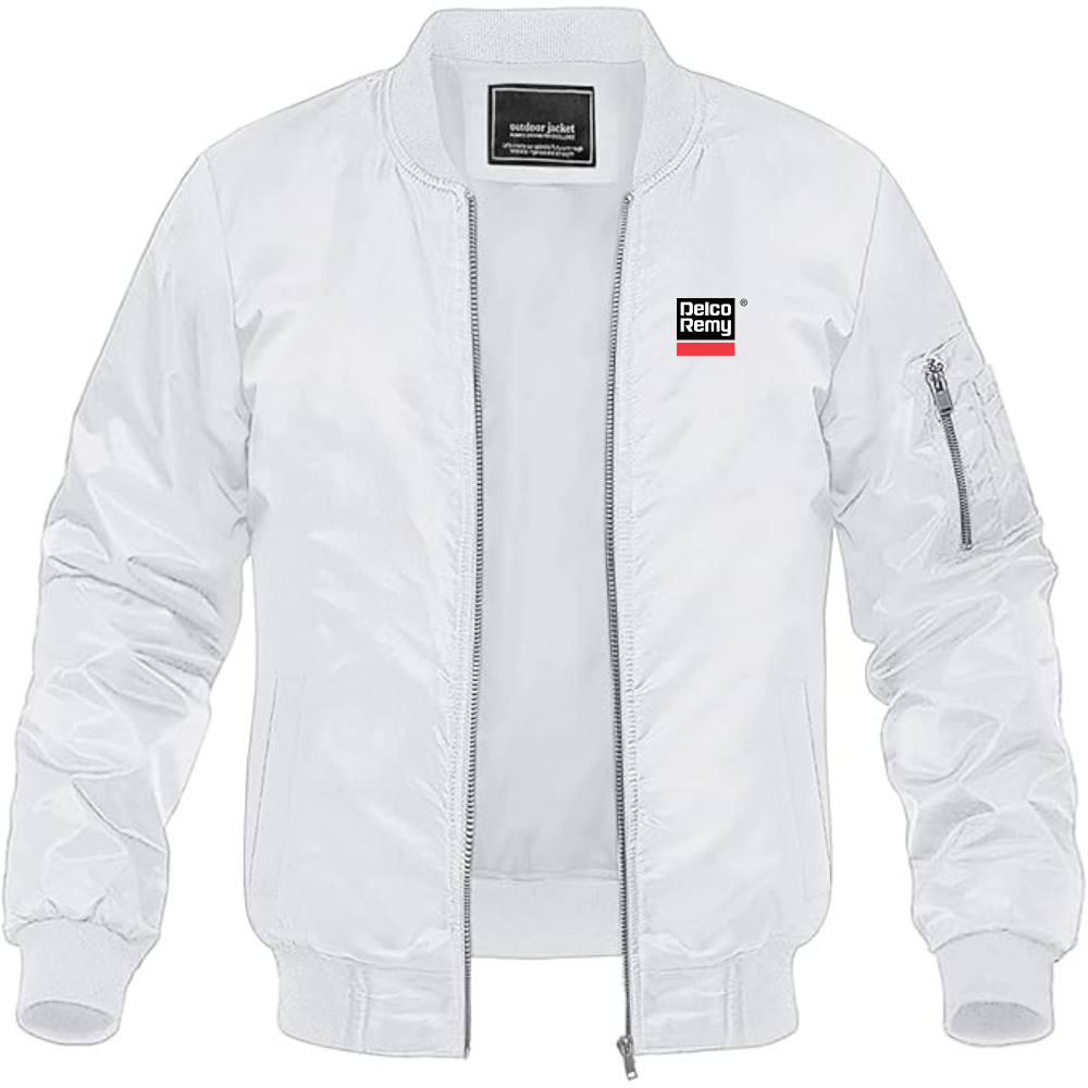 Men's Delco Remy Logo Lightweight Bomber Jacket Windbreaker Softshell Varsity Jacket Coat