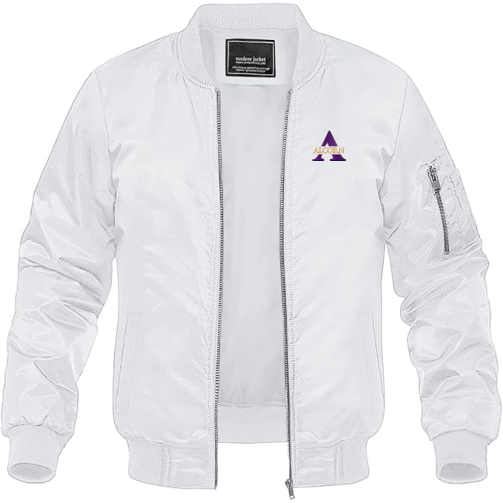 Men's Alcorn State Braves   Lightweight Bomber Jacket Windbreaker Softshell Varsity Jacket Coat
