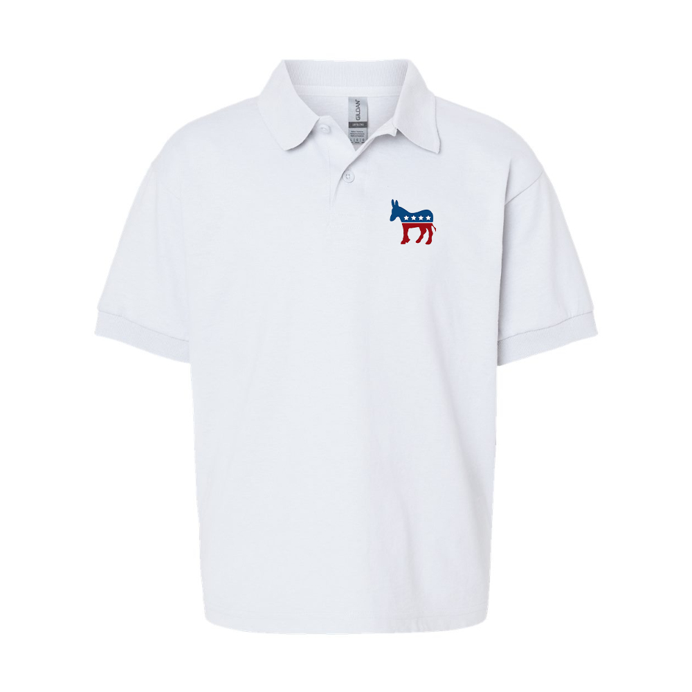 Youth Democrat Election Symbol Gildan Dry Blend Jersey Polo