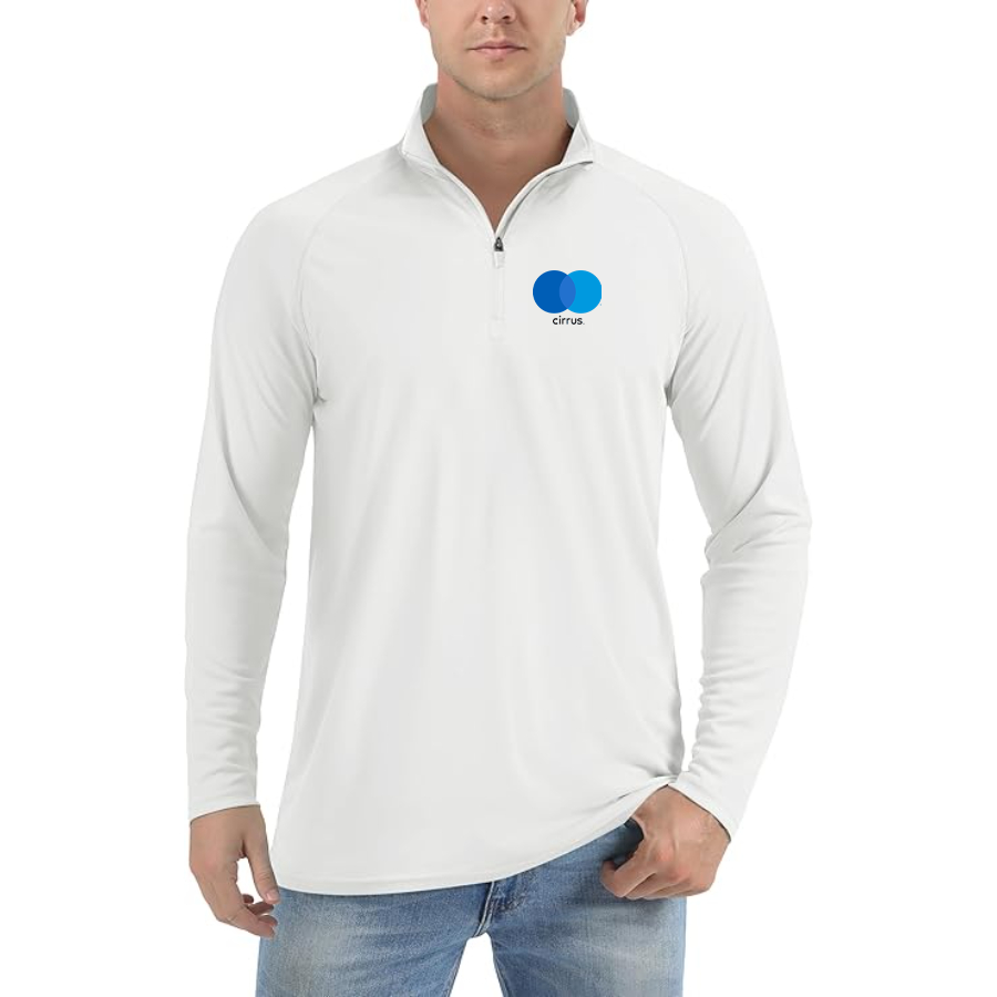 Men's Cirrus Logo Lightweight Quarter-Zip Athletic Shirt Long Sleeve Performance Wear