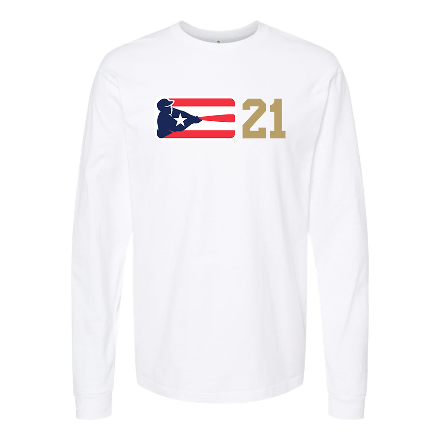 Men's  Liga de Beisbol Profesional Roberto Clemente Logo Cotton Long Sleeve T-Shirt