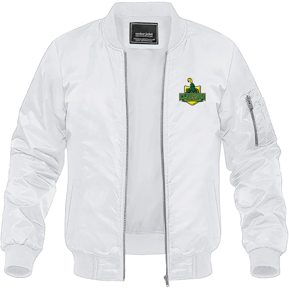 Men's Clarkson Golden Knights Lightweight Bomber Jacket Windbreaker Softshell Varsity Jacket Coat