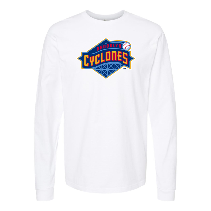 Men's Brooklyn Cyclones Logo Cotton Long Sleeve T-Shirt