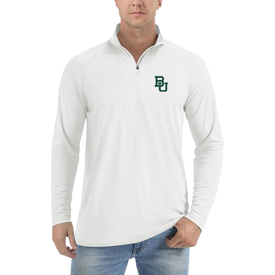 Men's Baylor Bears Lightweight Quarter-Zip Athletic Shirt Long Sleeve Performance Wear