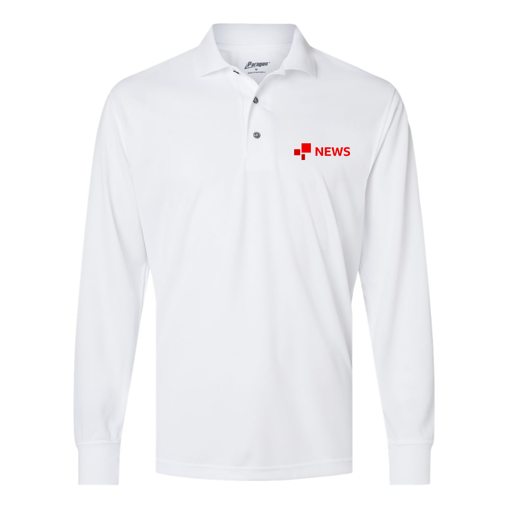 Men's  BBC News Paragon Prescott Long Sleeve Polo