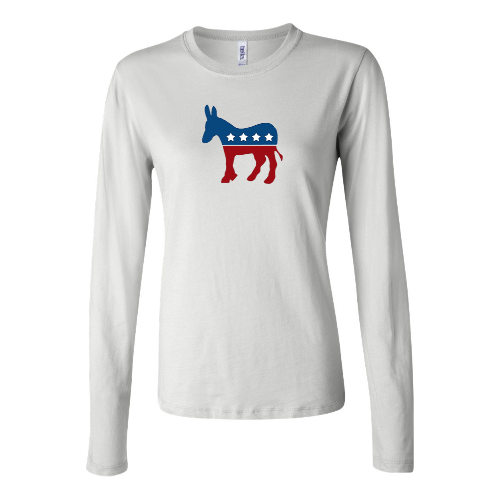BELLA CANVAS Women’s Democrat Election Symbol Jersey Long Sleeve Tee