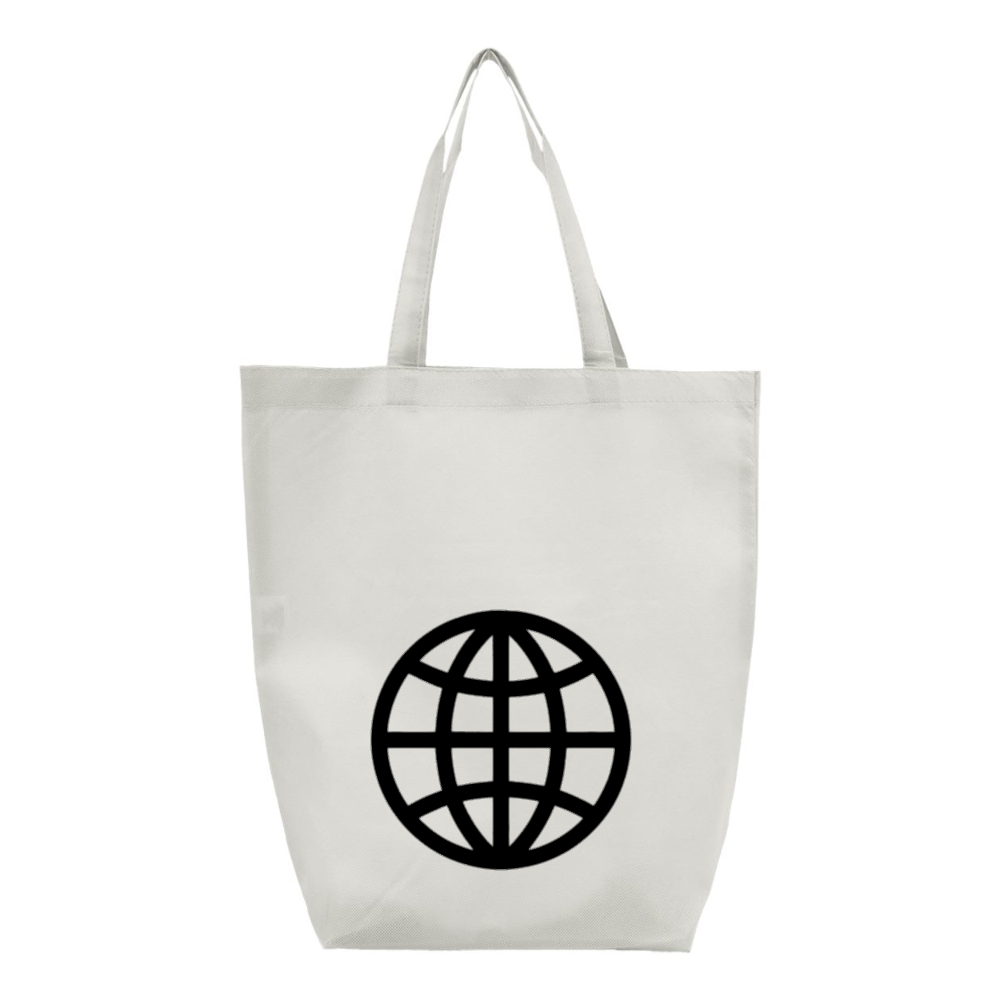 Internet Globe Q-Tees Non-Woven Gusset Bottom Tote