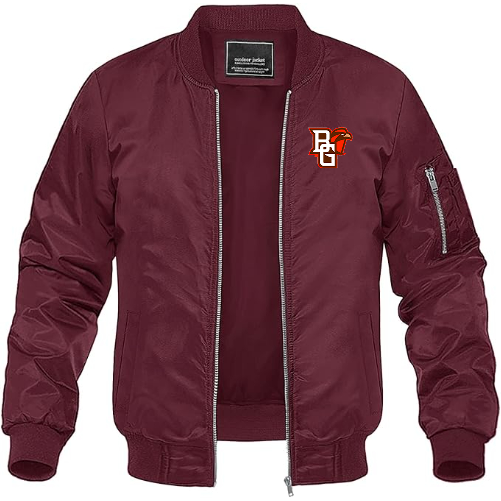 Men's Bowling Green Falcons  Lightweight Bomber Jacket Windbreaker Softshell Varsity Jacket Coat