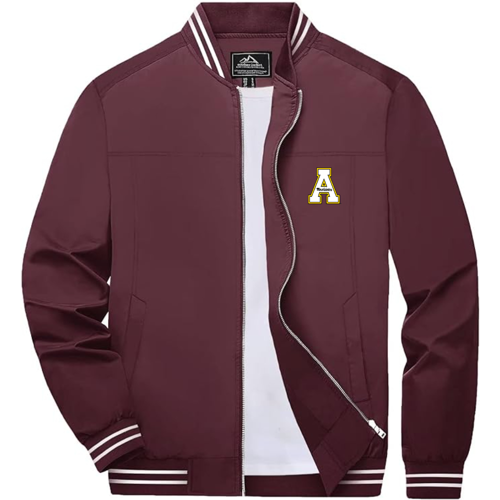 Appalachian State Mountaineers Lightweight Zip-Up Bomber Jacket with Ribbed Collar and Cuffs Versatile Casual Outerwear