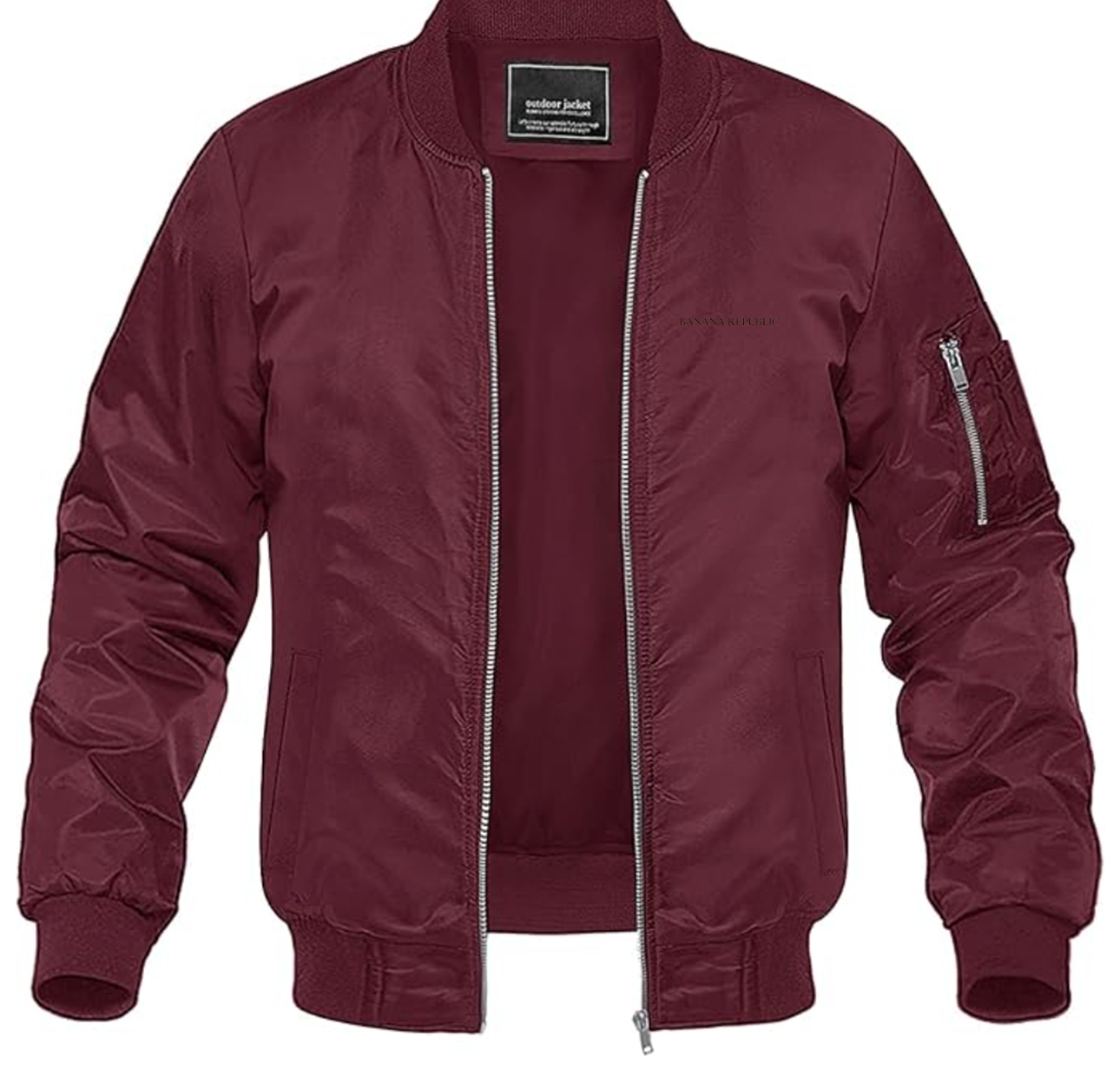 Men's Banana Republic Lightweight Bomber Jacket Windbreaker Softshell Varsity Jacket Coat