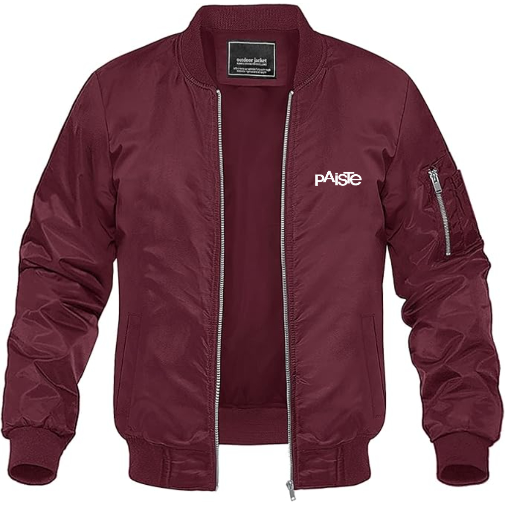 Men's Paiste  Lightweight Bomber Jacket Windbreaker Softshell Varsity Jacket Coat