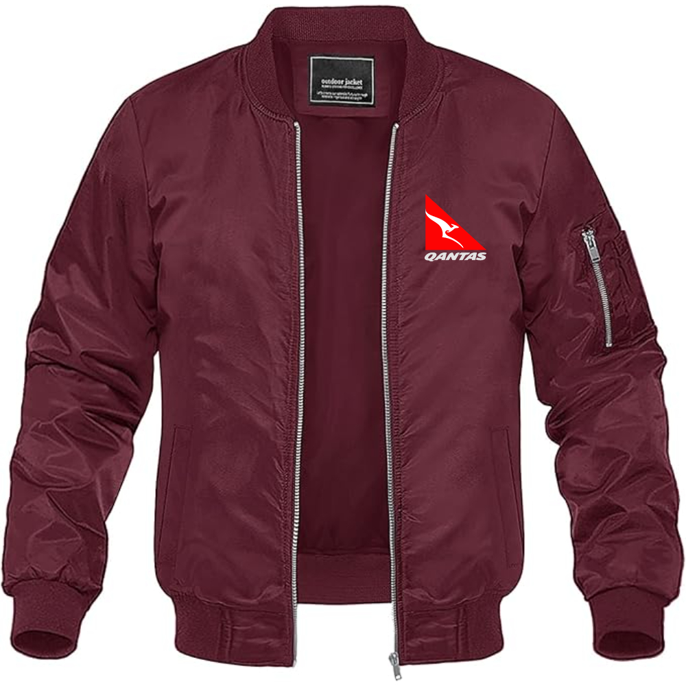 Men's Qantas Lightweight Bomber Jacket Windbreaker Softshell Varsity Jacket Coat