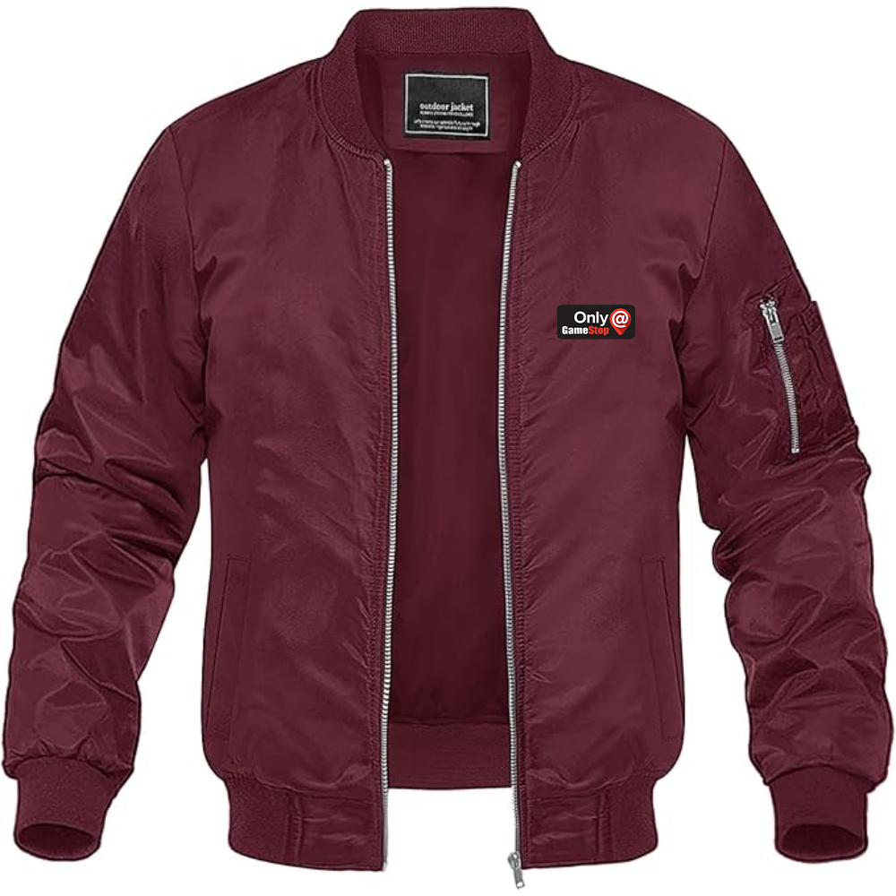 Men's  Only at GameStop Banner  Lightweight Bomber Jacket Windbreaker Softshell Varsity Jacket Coat
