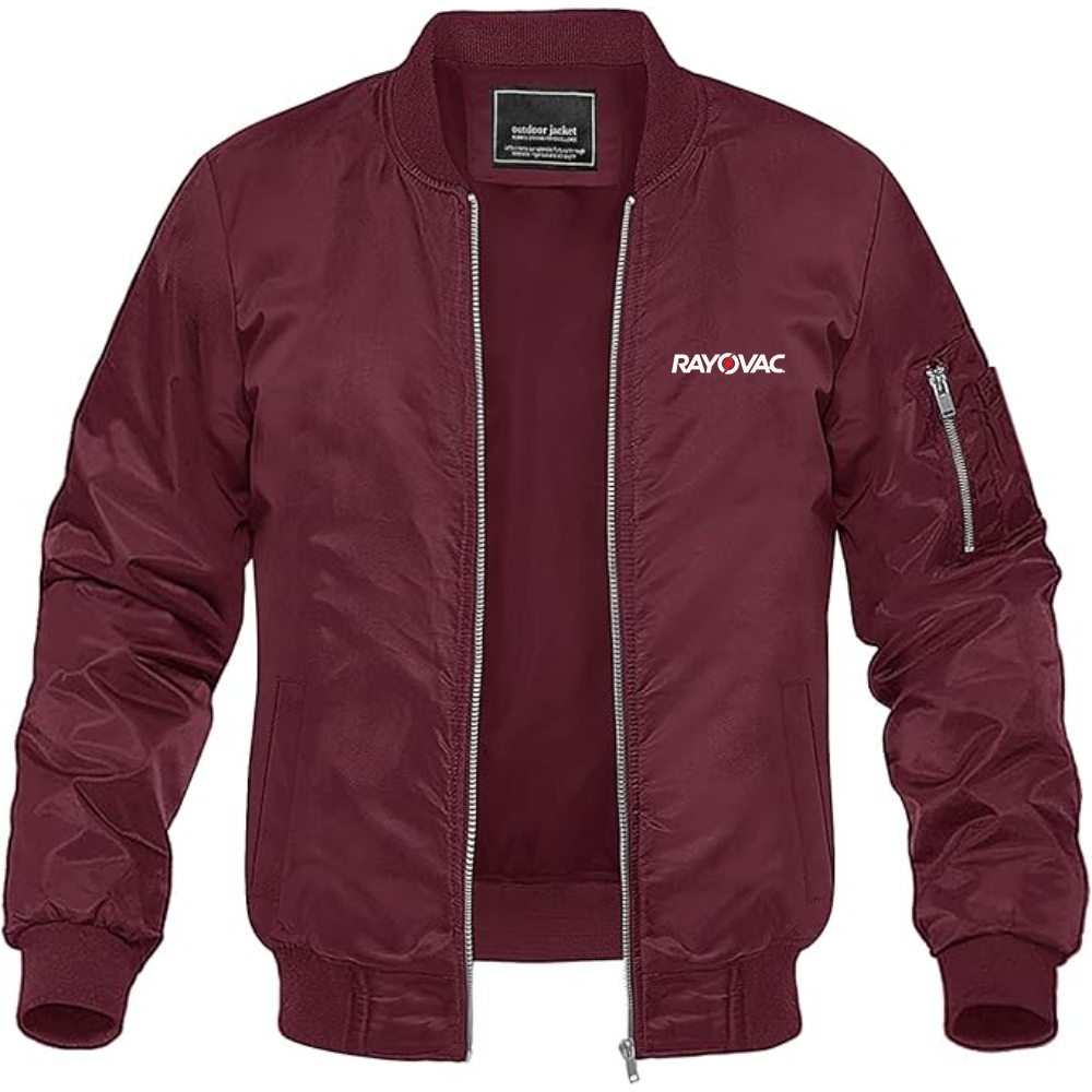 Men's  Rayovac  Logo  Lightweight Bomber Jacket Windbreaker Softshell Varsity Jacket Coat