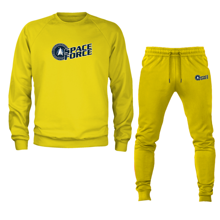 Men's   Space Force Crewneck Sweatshirt Joggers Suit