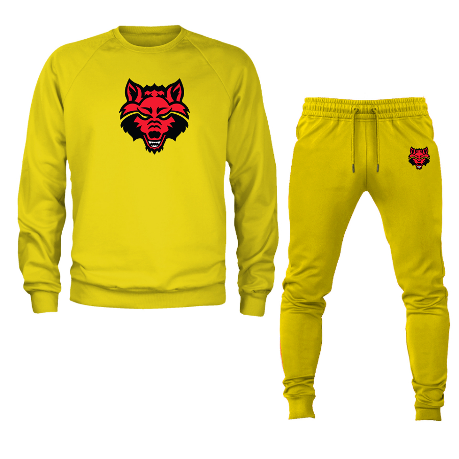 Men's Arkansas State Red Wolves Crewneck Sweatshirt Joggers Suit