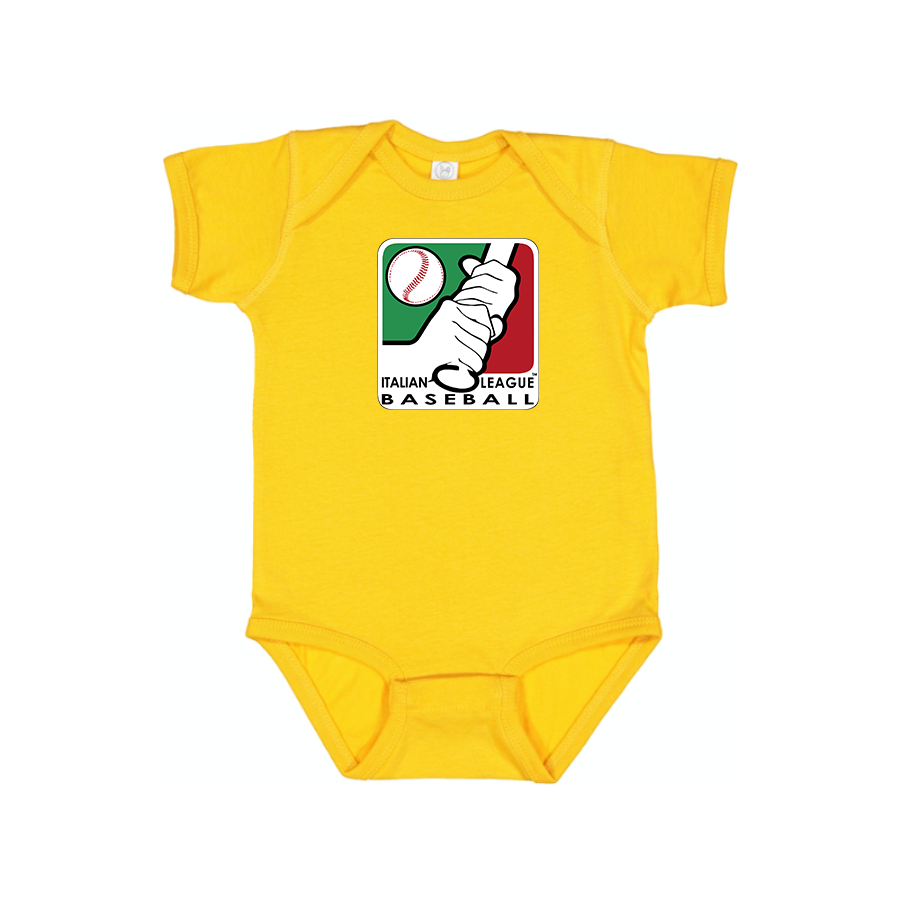 Italian Baseball League  Logo Baby Onesie Romper