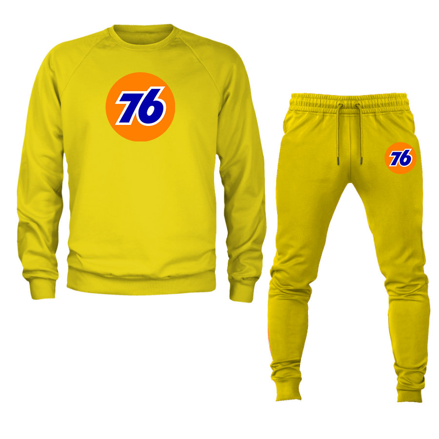 Men's 76 Gas Station Crewneck Sweatshirt Joggers Suit