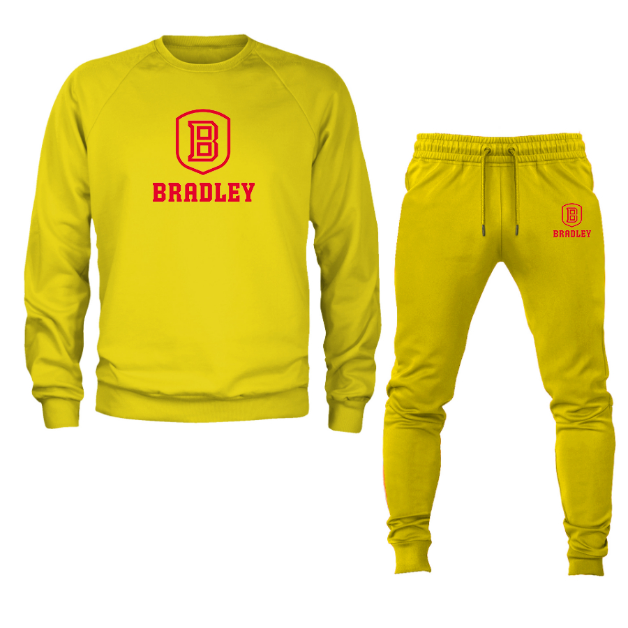 Men's Bradley Braves  Crewneck Sweatshirt Joggers Suit