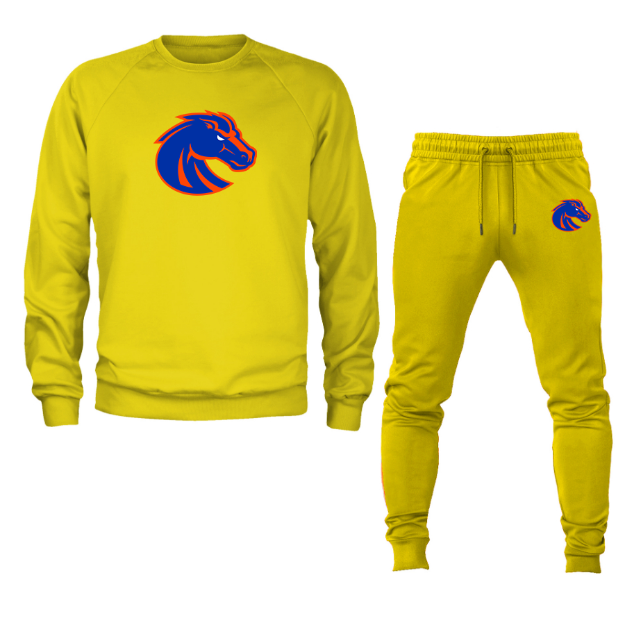 Men's Boise State Broncos   Crewneck Sweatshirt Joggers Suit