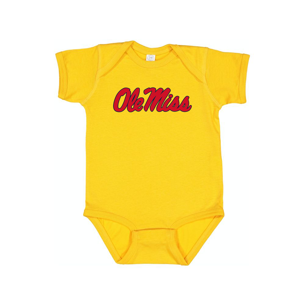 Mississippi Rebels  Logo Baby Onesie Romper