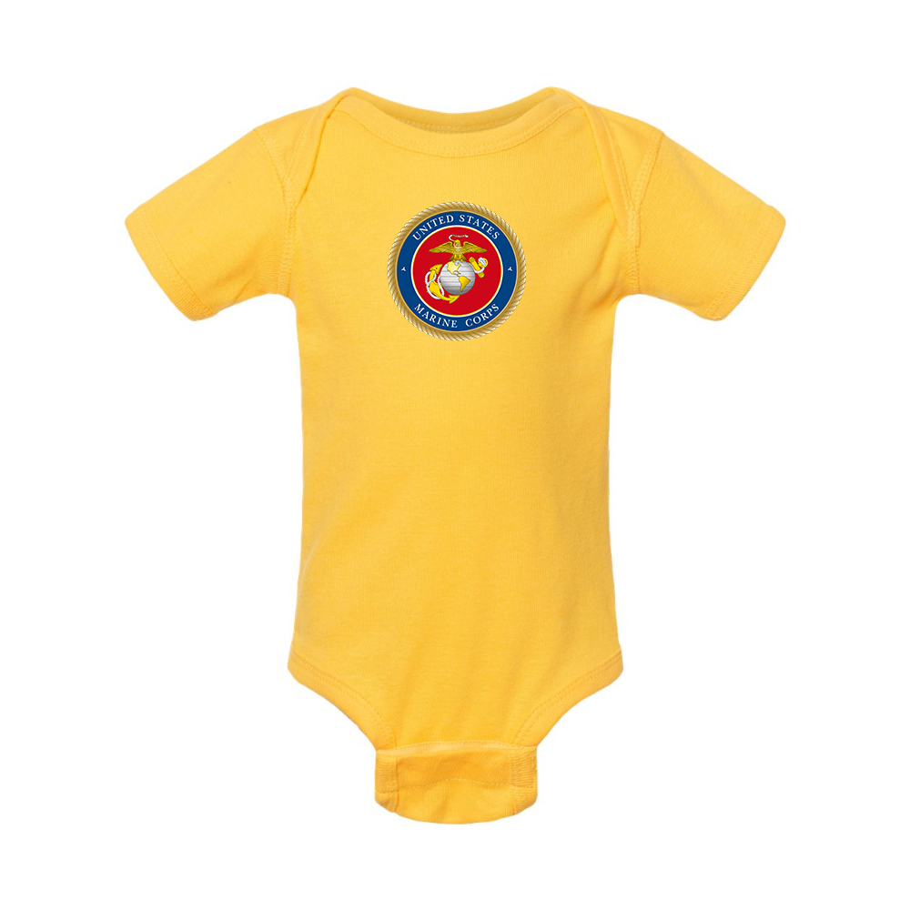 USMC Emblem Rabbit Skins Infant Baby Rib Bodysuit