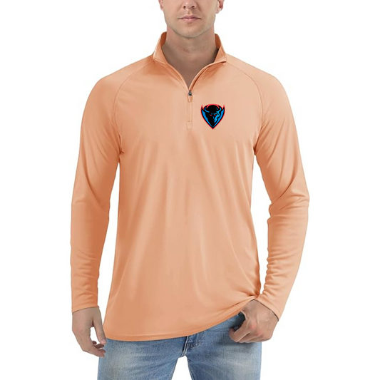 Men's  DePaul Blue Demons Lightweight Quarter-Zip Athletic Shirt Long Sleeve Performance Wear