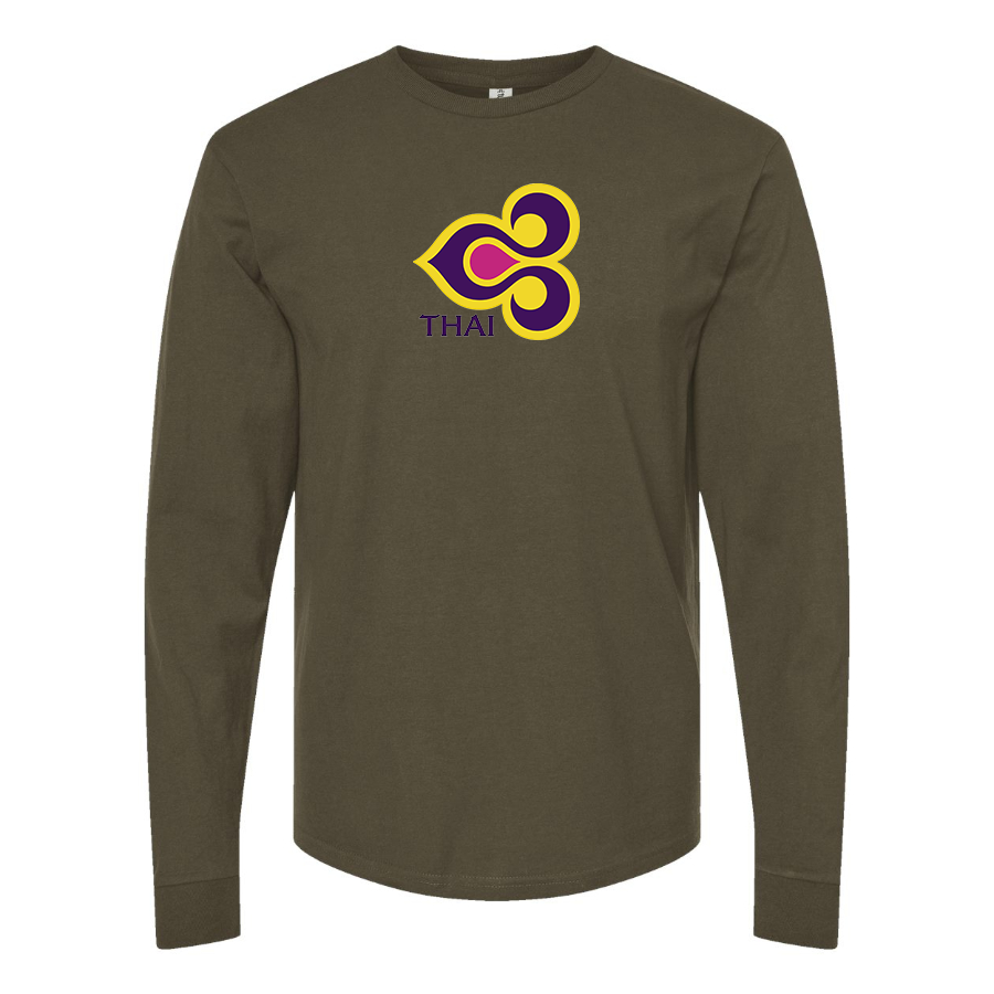 Men's Thai Airlines Logo Cotton Long Sleeve T-Shirt