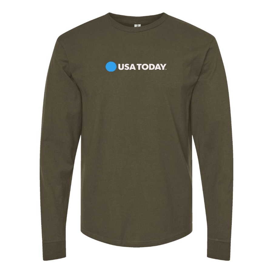 Men's USA Today Logo Cotton Long Sleeve T-Shirt