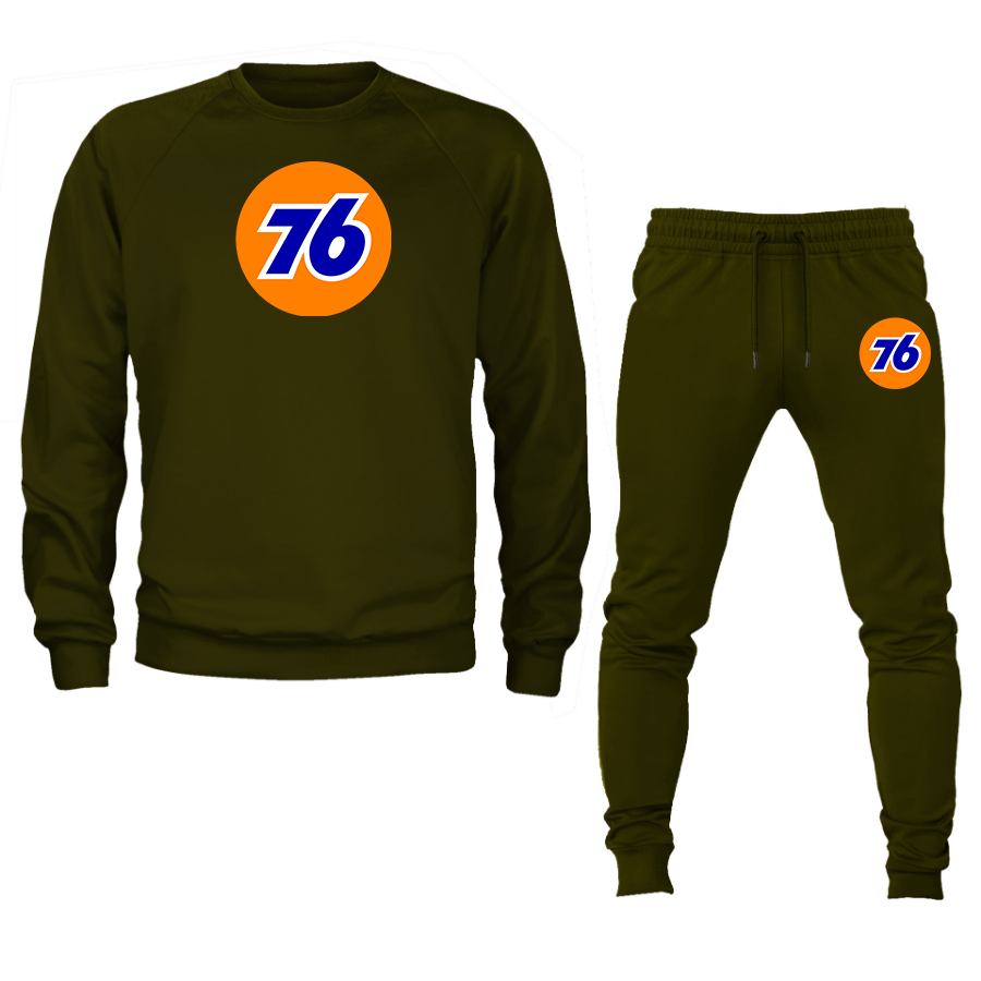 Men's 76 Gas Station Crewneck Sweatshirt Joggers Suit