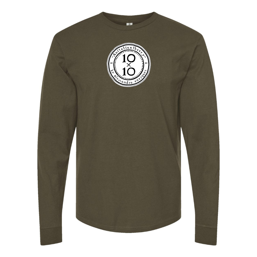 Men's 10x10 An Italian Theory Logo Cotton Long Sleeve T-Shirt