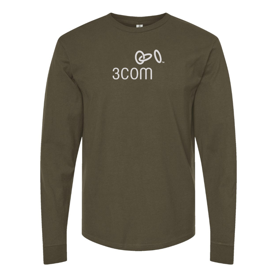 Men's 3Com Logo Cotton Long Sleeve T-Shirt
