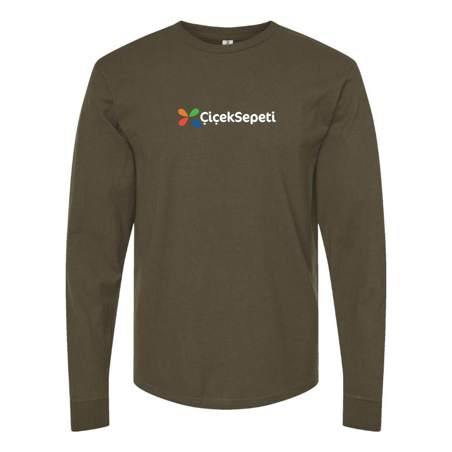 Men's Ciceksepeti Logo Cotton Long Sleeve T-Shirt