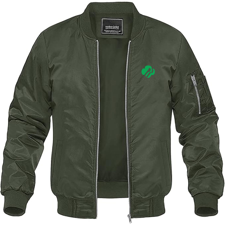 Men's Girl Scouts Logo Lightweight Bomber Jacket Windbreaker Softshell Varsity Jacket Coat